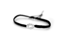 Joy Bracelet White Gold Black Braided
