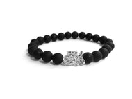 Fish of Fortune Bracelet Onyx Matt White Gold