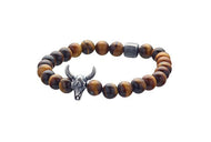 Lluks Bull Skull | Bracelet | Tiger Eye