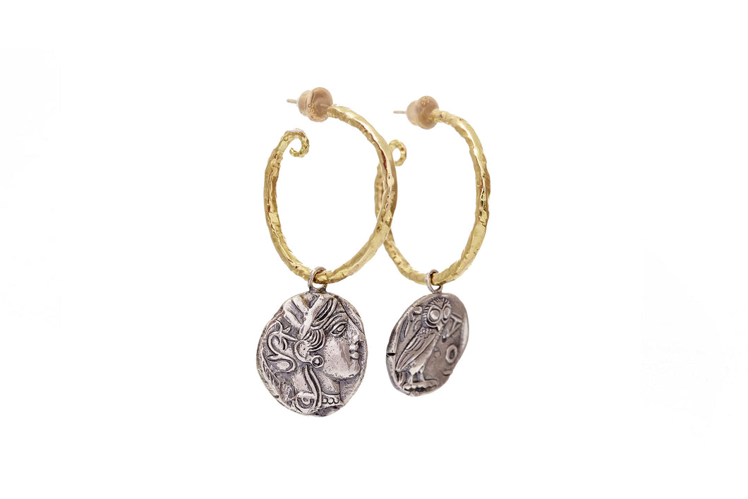 Coin | Hoop Earrings | Gold