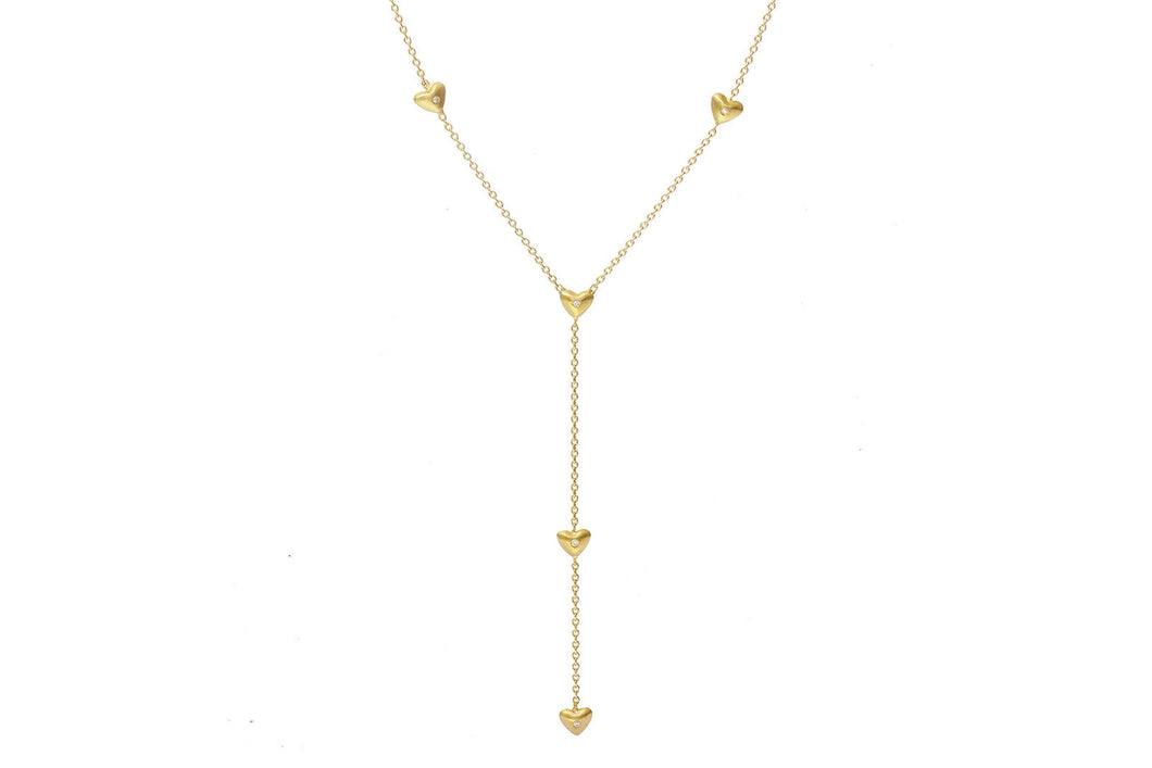 Hearts | Necklace | Gold Diamonds