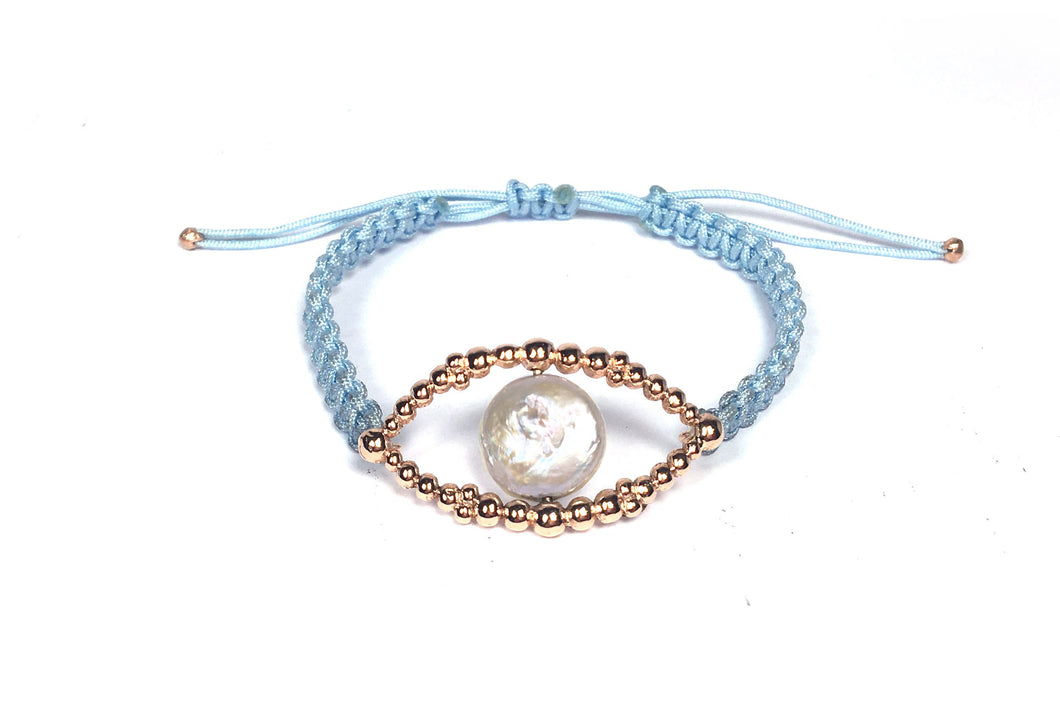 Protecting Eye Bracelet Pearl Blue